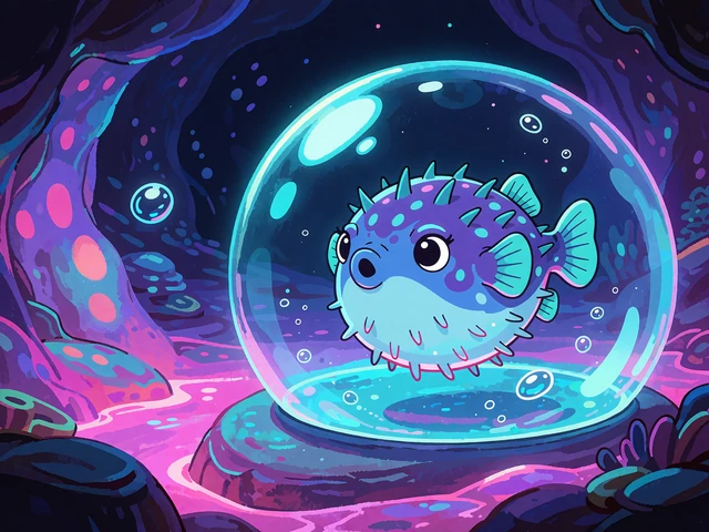 Fugu unosząca się w szklanej kopule w r&oacute;żowej grocie - tytuły od studia BGaming